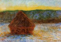 Monet, Claude Oscar - Grainstack, Thaw, Sunset